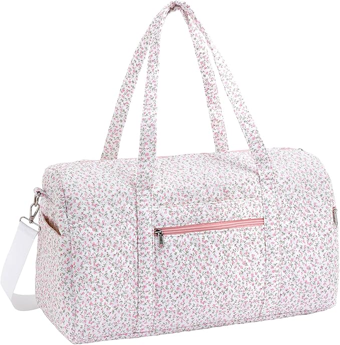 Duffle Bag, Gym Bag for Women, Quilted Duffle Bags, Travel Large Capacity Floral Weekender Bags