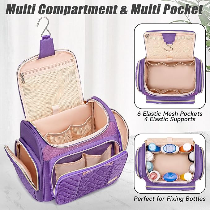 Large Toiletry Bag for Women Men,Bathroom Bag,Water Resistant Shower Bag,Makeup Bag,Portable Shower Caddy for College Dorm,Hanging Travel Toiletry Bag with Transparent Waterproof Phone Pocket