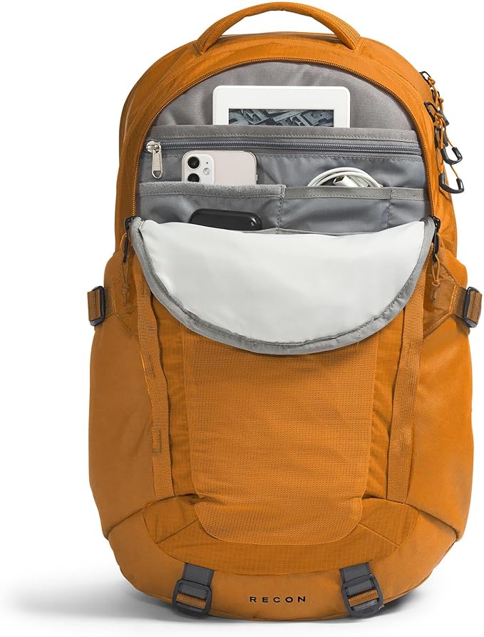 The North Face Recon Everyday Laptop Backpack - Daypack, Water Repellent, Laptop Sleeve, 2 Water Bottle Pockets, Timber Tan, One Size