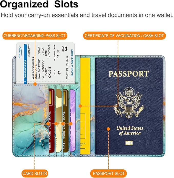 FINTIE Passport Holder, Slim Travel Wallet RFID Blocking Card Case Cover Passport Cover Protector Essentials with Credit Card Slots for Women/Men | Slim, RFID Blocking, Card Case Cover, Essentials, Credit Card Slots