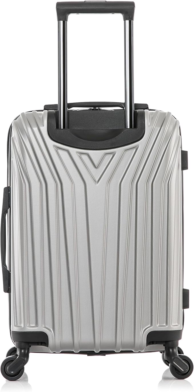 InUSA VASTY Luggage with Spinner Wheels | Durable Lightweight Hardshell Suitcase, Travel Bag with Handle and Trolley, 20-Inch Carry On Small Luggage | Grey