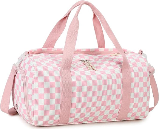 BLUBOON Duffle Bag Girls Kids Cute Gym Bag with Shoes Compartment & Wet Separation Waterproof Sports Overnight Travel Bag