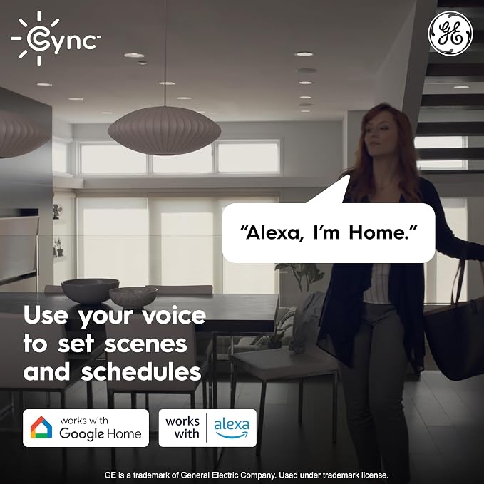 GE CYNC Reveal HD+ Smart LED Undercabinet Bar Light, 24 inches | Color Changing & Tunable White 2000K to 7000K, Wi-Fi, Works with Alexa & Google Home, Plug-in or Direct Wire, No Hub Required