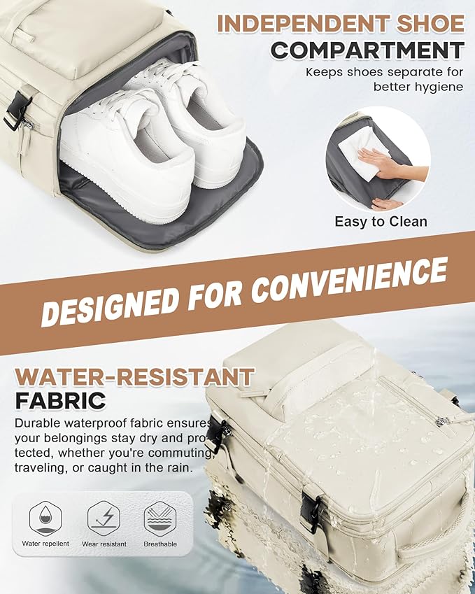 WONHOX Large Travel Backpack Carry on Flight Approved Laptop Work Business Backpack for Women Men Mochila de Viaje