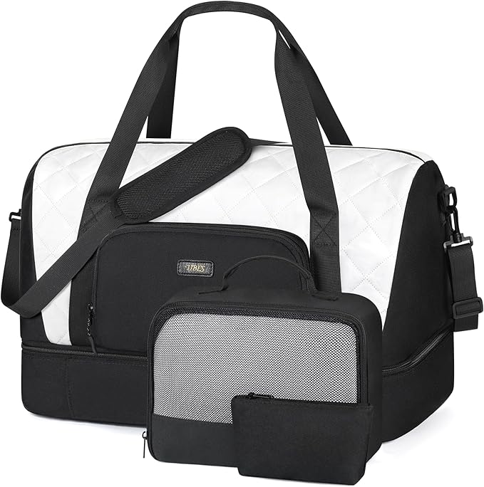 Travel Weekender Bag for Women, 21" Overnight Bag with Shoe Compartment 50L Large Travel Duffel Bag Carry On Tote for Weekend, Overnight, Business Trips, Water Resistant