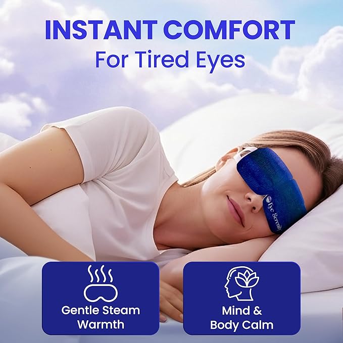 Lure Essentials Steam Eye Mask by Eye Serenity Self-Heating Warm Compress, 30-Pack, Unscented, Dry Eye Relief, Perfect for Self-Care, Ideal for Office, Travel & Nightly Relaxation, Calm Sleep