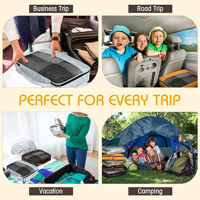 5 Pcs Packing Cubes for Suitcase Large Travel Cubes Carry on Luggage Organizer Bags for Clothes Accessories(M,Apricot)