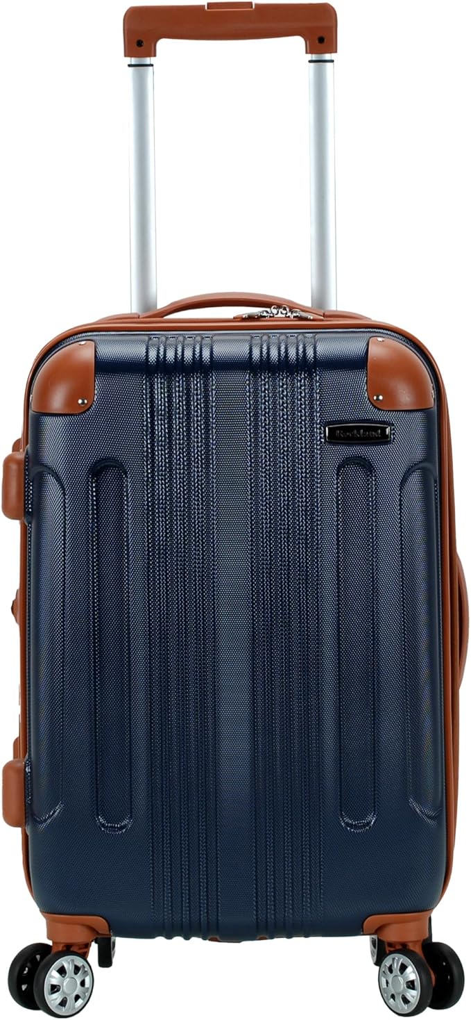 Rockland London Hardside Spinner Wheel Luggage, Navy, Carry-On 20-Inch