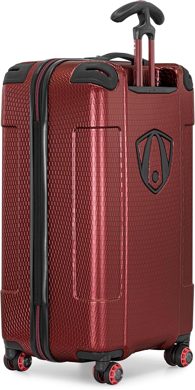 Traveler's Choice Maxporter II Polycarbonate Hardside Trunk with Spinner Wheels, Red, 28-Inch Medium Trunk
