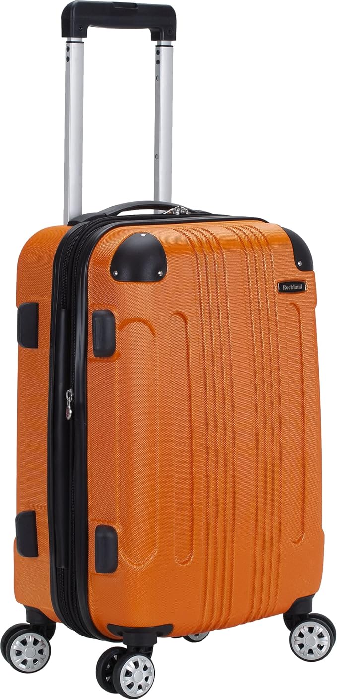 Rockland London Hardside Spinner Wheel Luggage, Orange, 3-Piece Set (20/24/28)