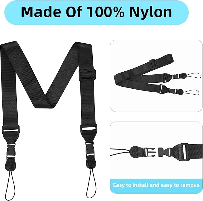 2 Pack Adjustable Shoulder Strap:Comfortable for iPad Strap Nylon Neck Lanyard for iPad/Samsung Tablet Case,Camera Binocular Crossbody Laptop Luggage Bag