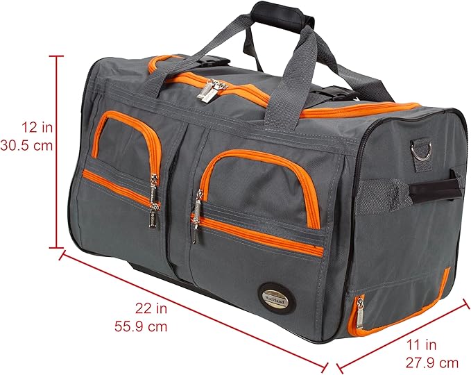 Rockland Rolling Duffel Bag, Black, 22"