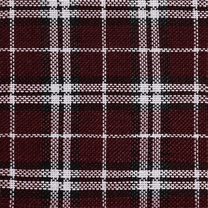AAAAAcessories D-Shaped Chair Cushions, 2" Thick Dining Chair Pads with Ties and Removable, Machine-Washable Cover, 17" x 16", Set of 8, Red Checkered