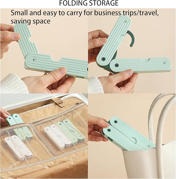 Foldable Travel Hangers, ABS Plastic, Expandable 10-15 Inch, Heavy Duty Clothes Hangers with Space Saving Design for Business Trips 1 PCS(White)