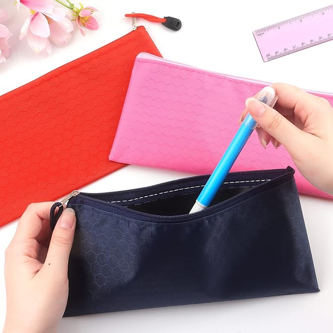Tamaki 12 Pack Zipper Pouch, Bulk Waterproof Pouch Cases, Multi-Purpose Organizer Bags for Office Supplies, Travel Accessories