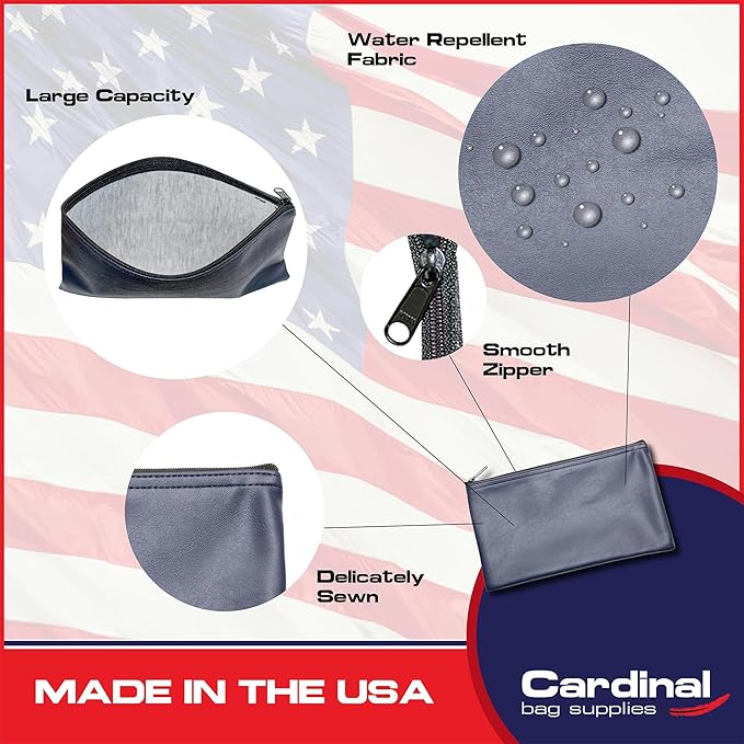 Multi-Purpose Zipper Bag, Reusable, Travel Pouch, Lightweight, Makeup Organizer, 11 x 6 Inch (Navy Blue)