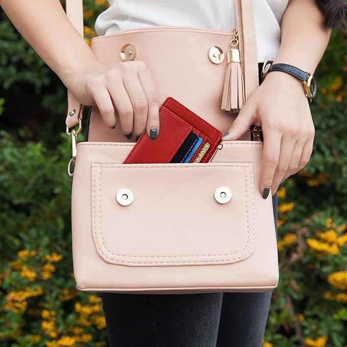 Sodsay Card Case Slim Front Pocket Wallet for Women Credit Card Holder with Keychain | Slim, Front Pocket, Credit Card Holder, with Keychain