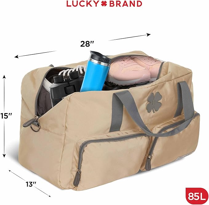 Lucky Travel Duffel Bags 85L, Gym Bag, Travel Bag & Large Duffle Bag for Men, Foldable Overnight Weekender Bags for Women & Men with Adjustable Shoulder Strap,
