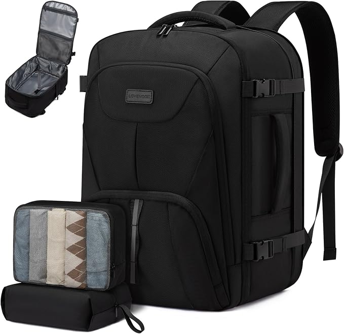 LOVEVOOK Travel Backpack,Expandable 50L Extra Large Travel Backpack for Men & Women,Carry on Backpack for Airplanes with 2 Packing Cubes, TSA Personal Item Travel Bag fits 18 inch Laptop