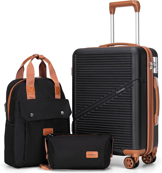 Carry On Luggage 22x14x9 Airline Approved, 20 Inch Carry on Suitcases with Wheels, ABS Lightweight Carry-on Luggage, Travel Suitcase Set with Wheels and TSA Lock