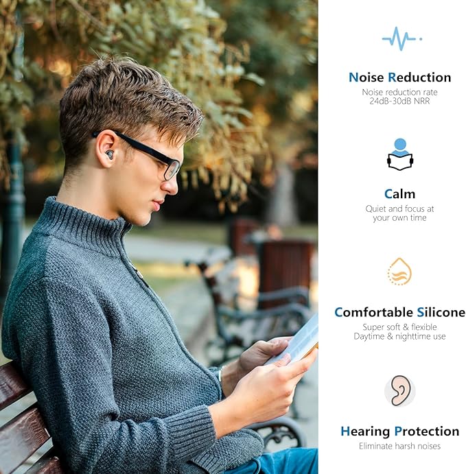 Ear Plugs for Sleeping Noise Cancelling – 30dB Reusable Silicone Earplugs with 8 Ear Tips & Case, Ideal Sleep Ear Plugs, Soft & Cozy Hearing Protection for Sleep, Concerts, Work, Travel & Focus