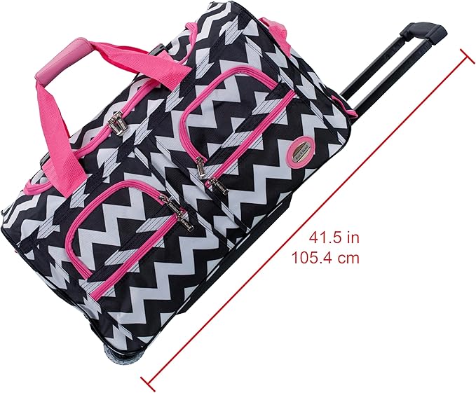 Rockland Rolling Duffel Bag, Black, 22"