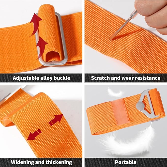TOOVREN 2-in-1 Travel Belt for Luggage Straps Add a Bag Bungees Suitcase Luggage Strap Over Handle Suitcases Belt for Carry On Bag Adjustable Backpack Attachment Airport Travel Accessories Orange