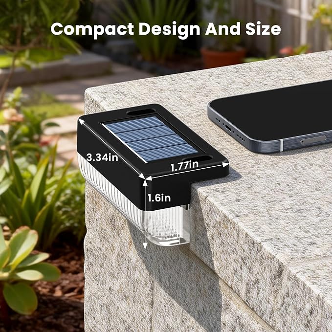 Solar Deck Lights Outdoor, Solar Step Lights Waterproof, 20 Pack Warm White | Step Lights Waterproof Outdoor for Deck, Step, Fence, Wall, Patio, Yard, Pool, Pathway and Stairs
