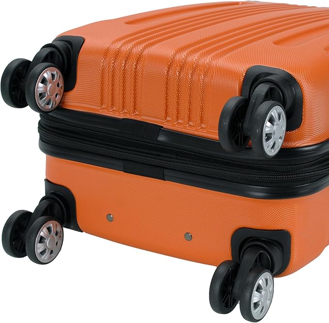 Rockland London Hardside Spinner Wheel Luggage, Orange, Carry-On 20-Inch