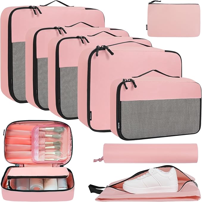 BAGAIL 8 Set/9 Set Packing Cubes Luggage Packing Organizer for Travel, Suitcase Packing Bags for Travel Accessories