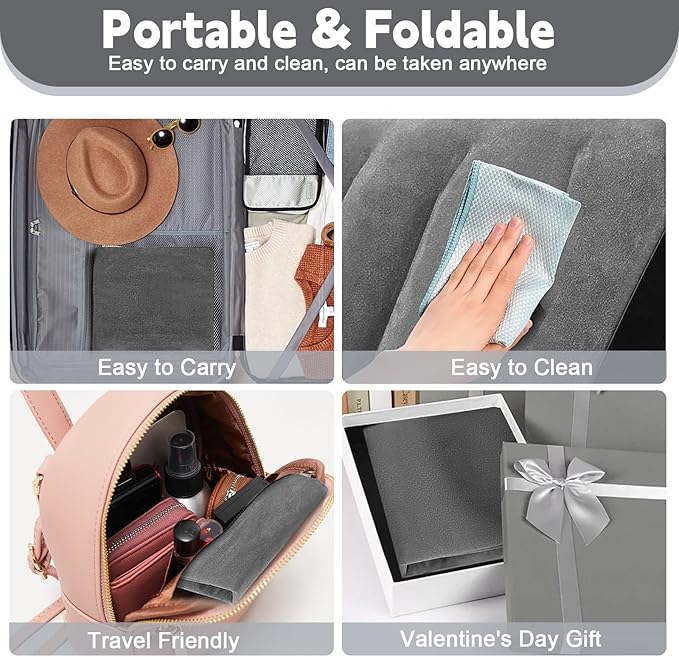 Prosixtoy Portable Wedge Pillow Inflatable Cushion - Body Positioners Lightweight Wedge Pillow for Sleeping, Leg Elevation, Use in Bed, Travel, Camping, Fast Inflating Deflation (Grey)