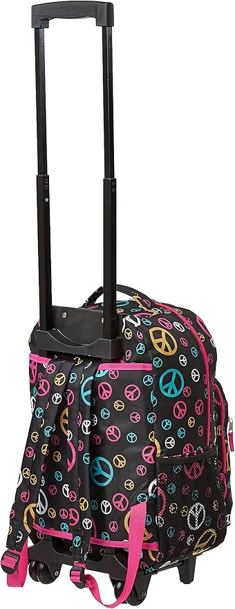 Rockland Double Handle Rolling Backpack, Peace, 17"