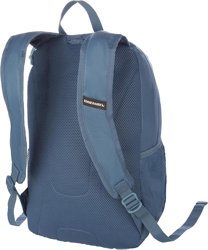 Eddie Bauer Stowaway Packable Backpack | Travel | Outdoor | Lightweight | Foldable | Durable | Ripstop Polyester | 30L - Blue Tile