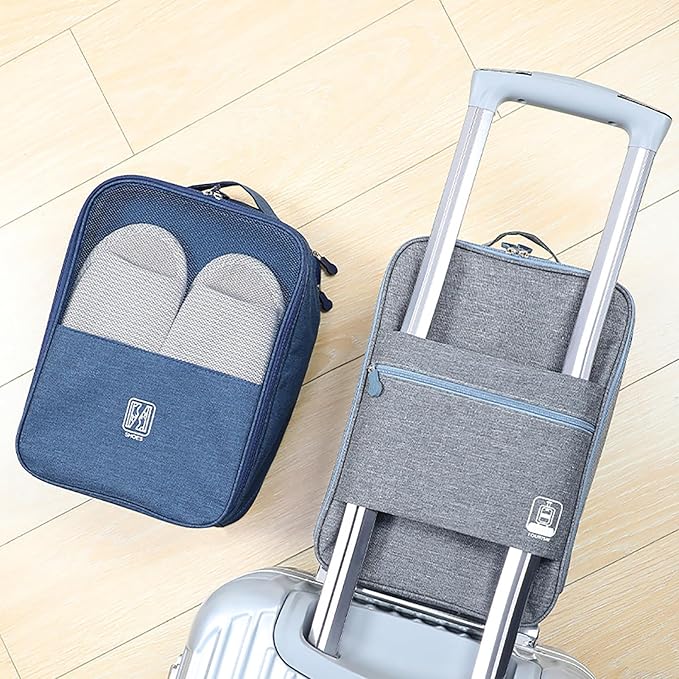 Portable Waterproof Shoe Organizer - Travel Essentials for Carry On Luggage, Travel Shoe Bags, Shoes Travel Bag for Luggage, Hold 3-4 Pairs of Shoes Storage Pouch