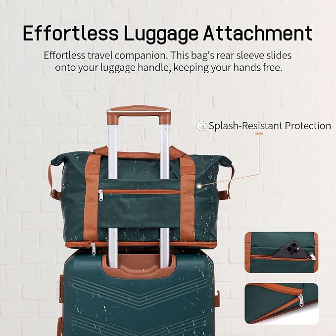 Expandable Luggage Sets 5 Piece, Hard Case Suitcase Set with Spinner Wheels,22x14x9 Airline Approved Carry on,Lightweight Durable Suitcase with TSA Lock (Dark Green)