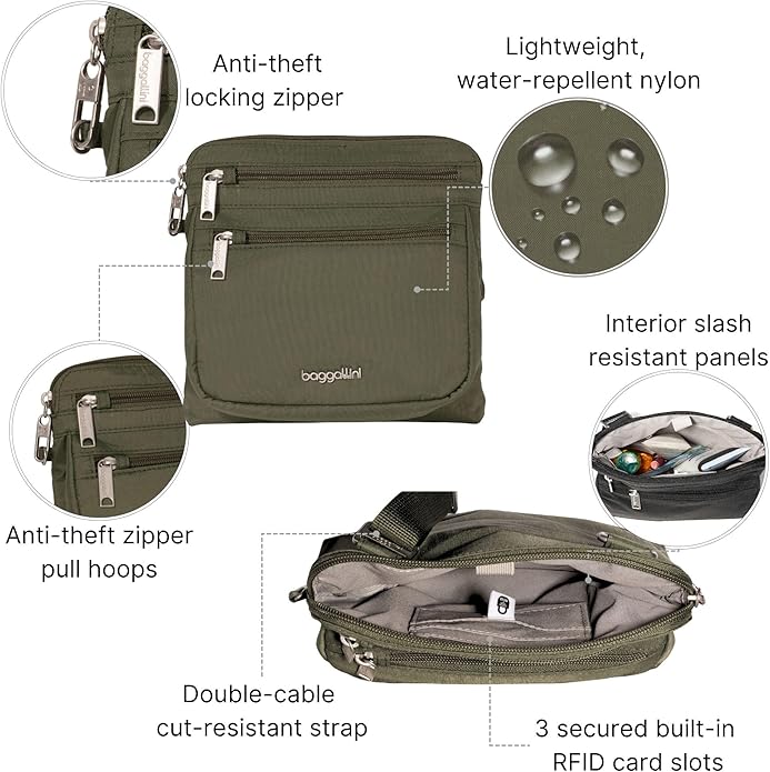 Baggallini womens Securtex Anti-theft Crossbody