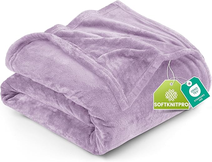 Utopia Bedding Fleece Blanket King Size Lilac 300GSM Luxury Fuzzy Soft Anti-Static Microfiber Bed Blanket (90x102 Inch)