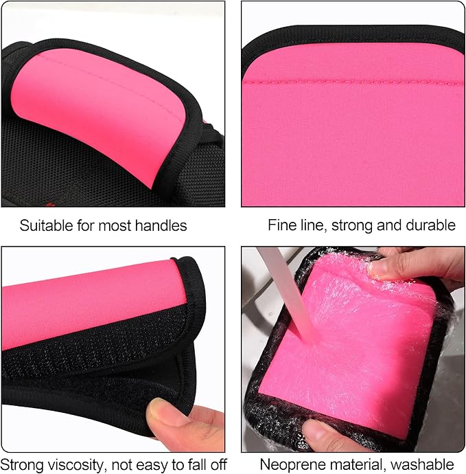 6 Pack Luggage Handle Wrap, Luggage Handle Wraps for Suitcase, Pink Luggage Tags, Suitcase Tags identifiers for Travel Accessories
