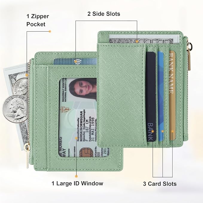 Sodsay Card Case Slim Front Pocket Wallet for Women Credit Card Holder with Keychain | Slim, Front Pocket, Credit Card Holder, with Keychain