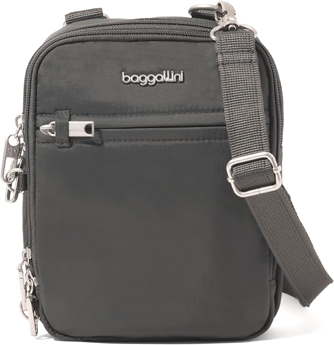 Baggallini Securtex® Anti-theft Mini Everything Crossbody Bag, 6.3"x8.25" Rfid, Locking Zippers & Cut-resistant Strap