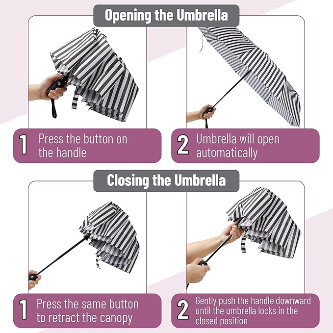 Mr. Pen- Windproof Travel Umbrella, Automatic Umbrellas for Rain, Compact