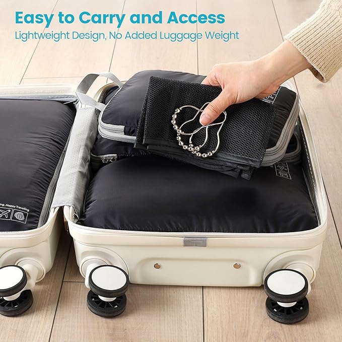 Cambond Compression Packing Cubes for Travel - Lightweight Expandable Travel Bags Luggage Organizers Travel Essentials Compression Cubes for Travel Space Saver for Carry on Suitcases Organizer