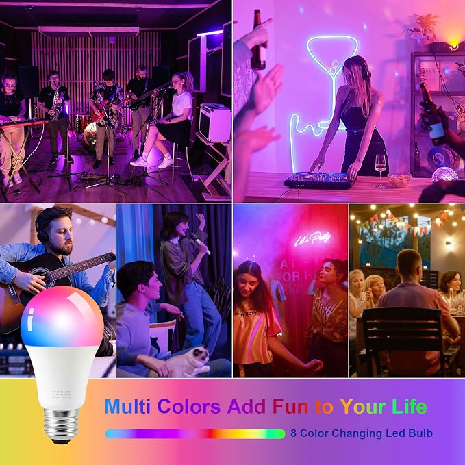 Floor Lamps with Smart Light Bulb, RGB + Color Temperatures Bright Dimmable Smart Floor lamp(White Shade & Black Pole)