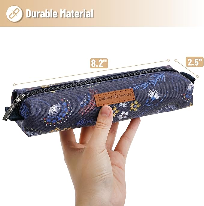 Mr. Pen- Cute Pencil Case Pouch, Navy Blue Color, Multipurpose Canvas Bible Pencil Pouch