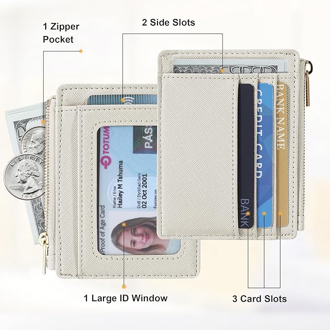 Sodsay Card Case Slim Front Pocket Wallet for Women Credit Card Holder with Keychain | Slim, Front Pocket, Credit Card Holder, with Keychain