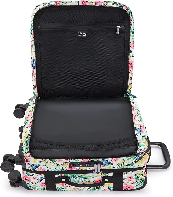 Kipling Women's Spontaneous Small Prt Softside Spinner Wheel Luggage, Integrated TSA Accepted Lock