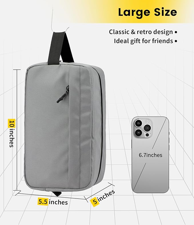 Vorspack Travel Toiletry Bag for Men - Hanging Toiletries Bag Water Resistant Travel Bag for Toiletries Accessories