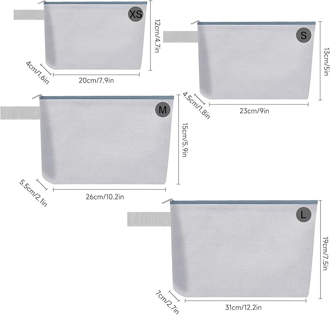 10 Pieces Cotton Canvas Makeup Bag with Bottom and Strap, Multi-Purpose Cosmetic Bag with Zipper Travel Toiletry Pouch, Blank DIY Craft Bag (Grey, M)