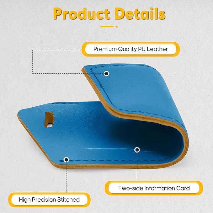 Travelambo Luggage Tags for Suitcases Faux Leather Privacy Protection 2 Pack Bag Tags Travel Accessories Essential, Steel Blue