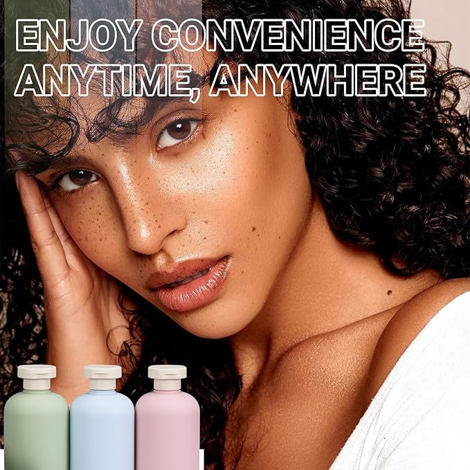 ASEVAT Leak Proof Travel Bottle with Flip Cap, Shampoo and Conditioner Bottle Set, Refillable Containers for Lotion, Cream Shampoo (Green+Blue+Pink, 3.4 Ounces)